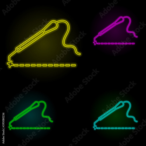 Laser, plastic surgery neon color set icon. Simple thin line, outline vector of anti age icons for ui and ux, website or mobile application