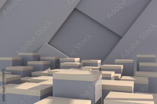 abstract 3d depth and realism background pastel color showcase for product . 3d rendering  