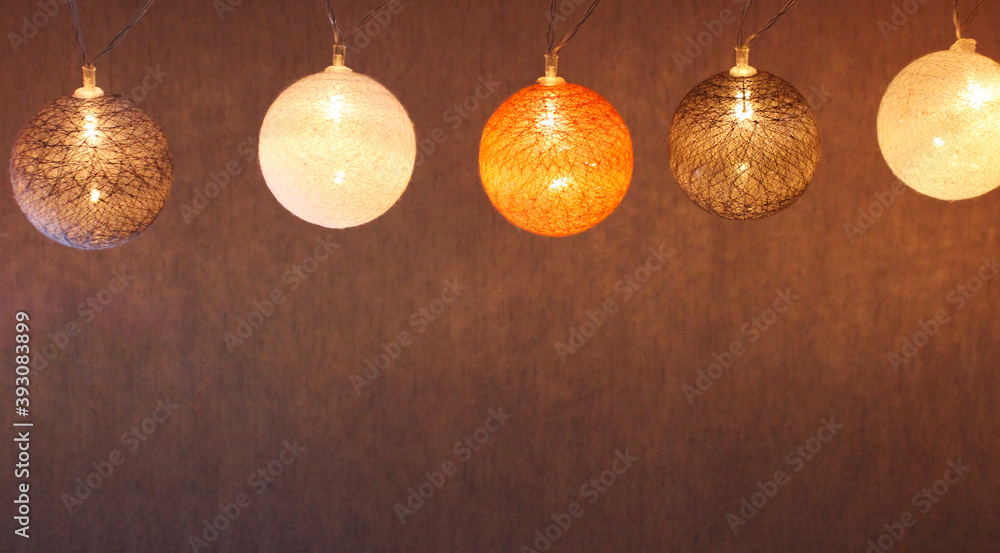 Glowing balls on a dark background Glowing balls on a dark background