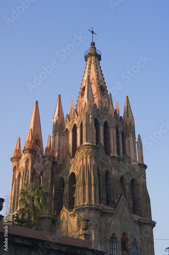 Historic town of San Miguel de Allende, Paroquia San Miguel Archangel church, Province of Guanajuato, Mexico