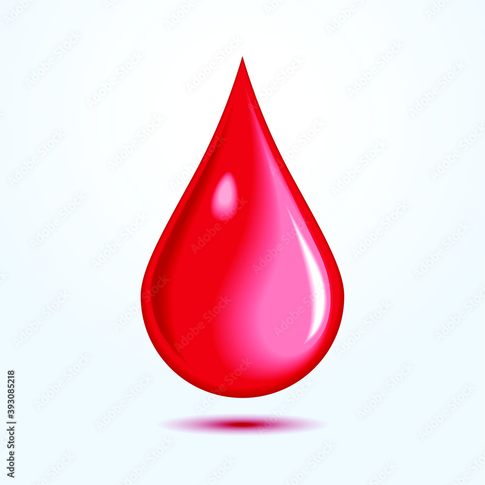red blood drop. drop of blood on white red blood drop. drop of blood on white