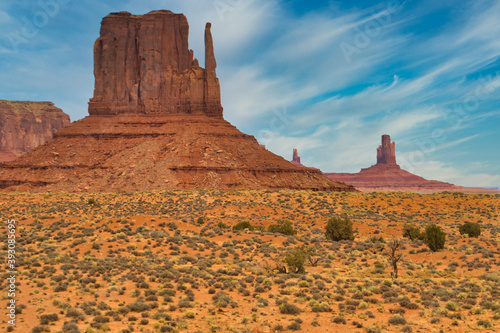 Monument valley dramatic landscape. Colorado Plateau on the Arizona Utah border in the United States. photo