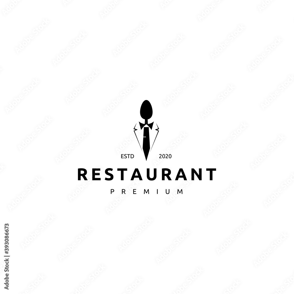 Restaurant Logo Design, Spoon and Tie Combination Restaurant Logo Design, Spoon and Tie Combination