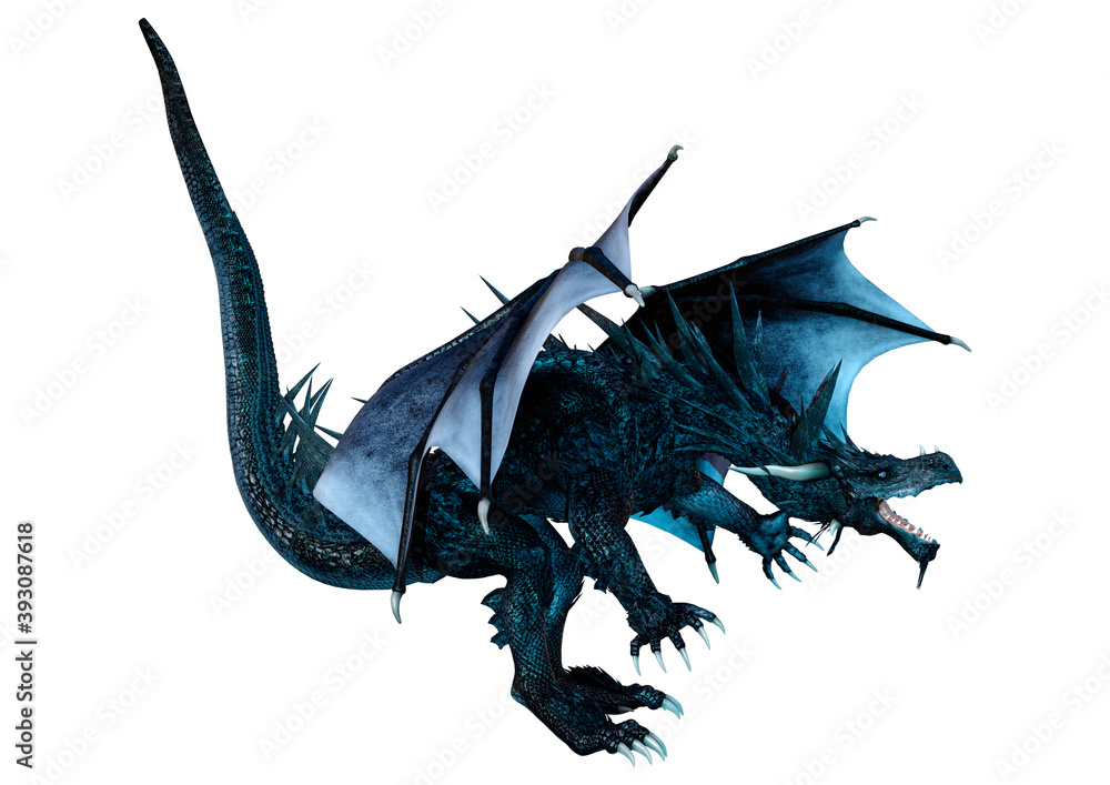 Fototapeta premium 3D Rendering Fairy Tale Dragon on White