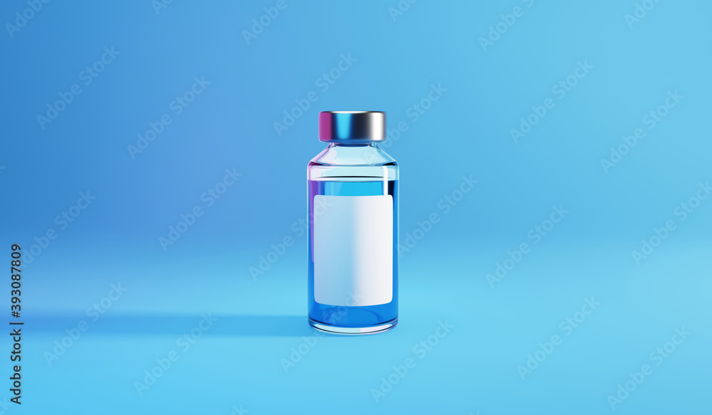 Bottle vial of Covid-19 vaccine. 3D render illustration. Bottle vial of Covid-19 vaccine. 3D render illustration.