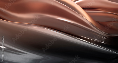 Fototapeta Naklejka Na Ścianę i Meble -  Expensive, shiny 3D background. Copper background. Abstract background. 3D rendering.