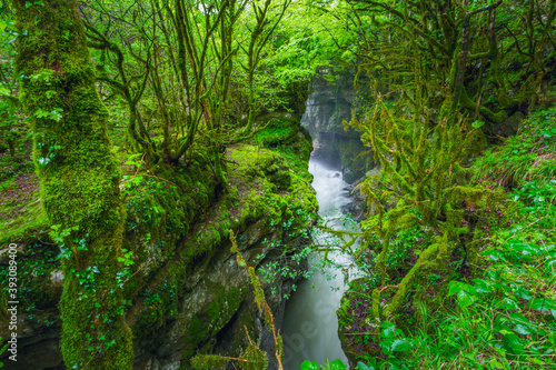 Waterfall in Gachedili canyon, Georgia, wild place photo