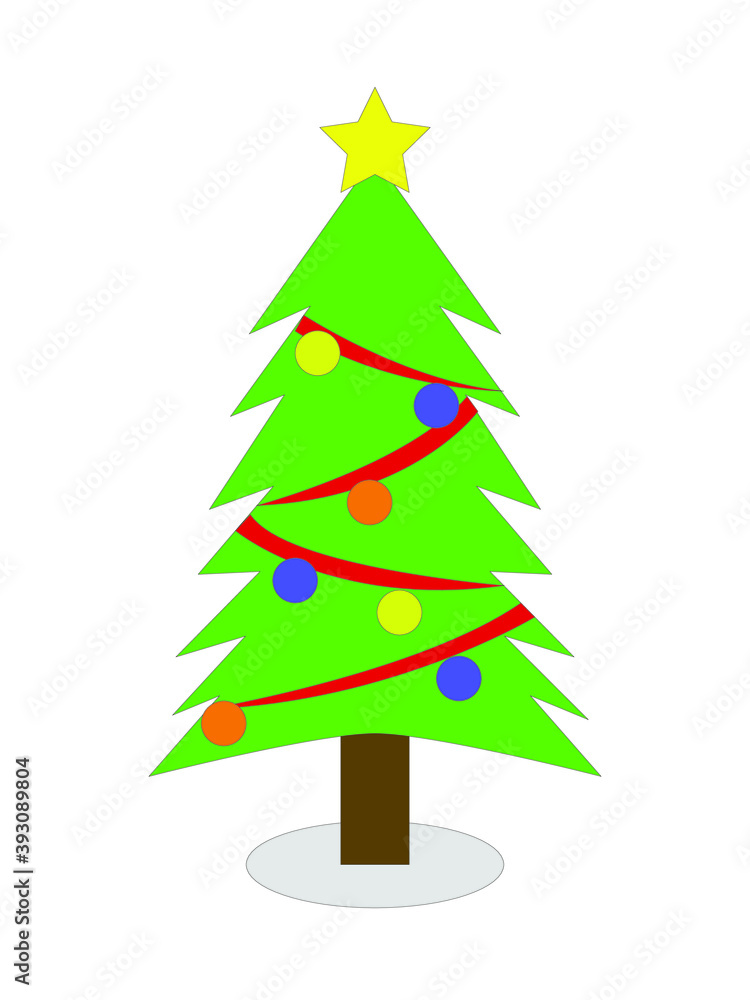 Obraz premium Christmas tree isolated on white