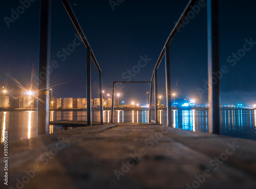 an evening sea, is a pier, port