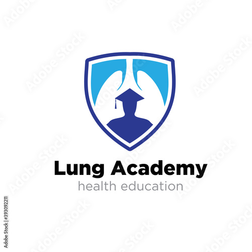 lung academy logo designs simple modern for medical school