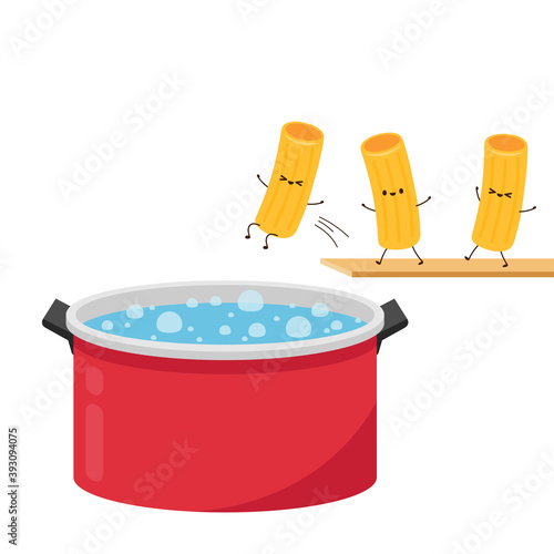Pasta noodles character design. Pasta noodles on white background. 