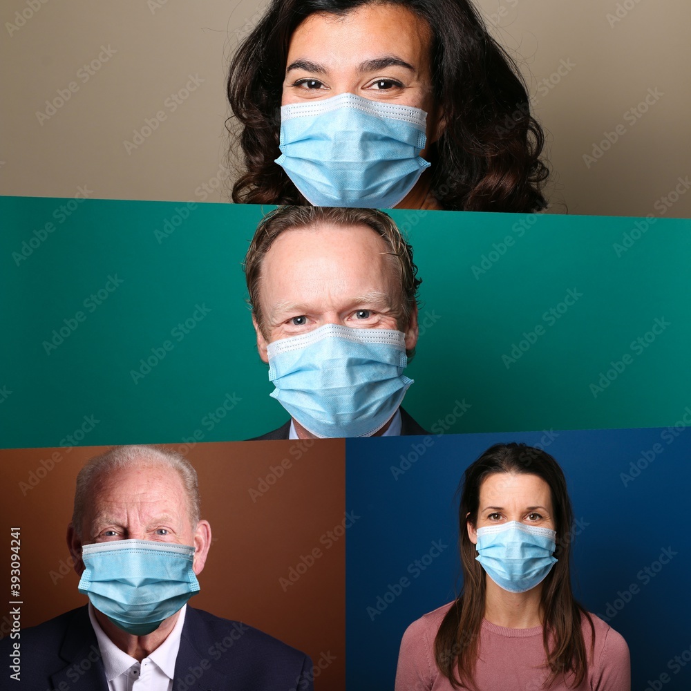 beautiful people wearing a mouth mask