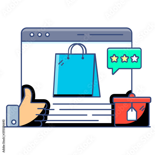 
An icon design of web shop, flat editable style 
