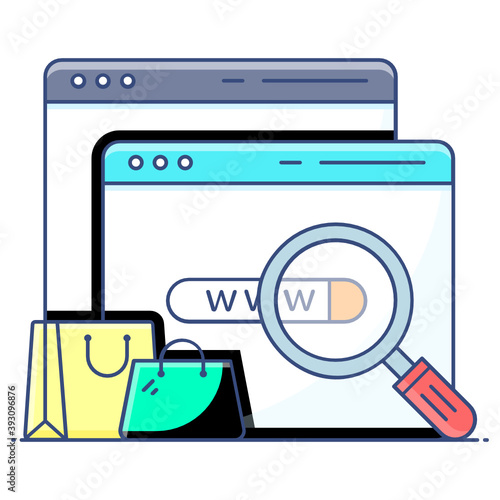 
An icon design of web shop, flat editable style 
