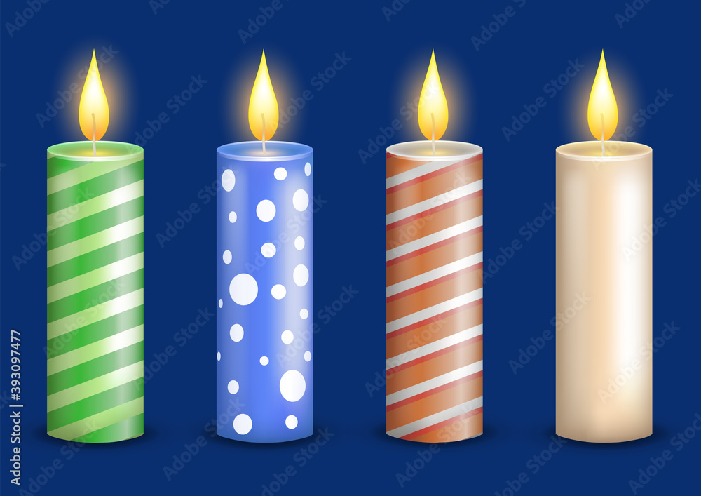 Set collection of realistic candles Set collection of realistic candles