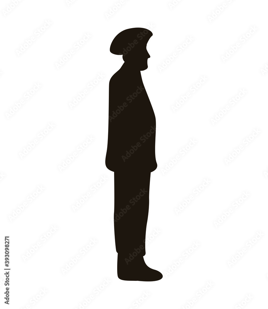 military officer silhouette isolated icon