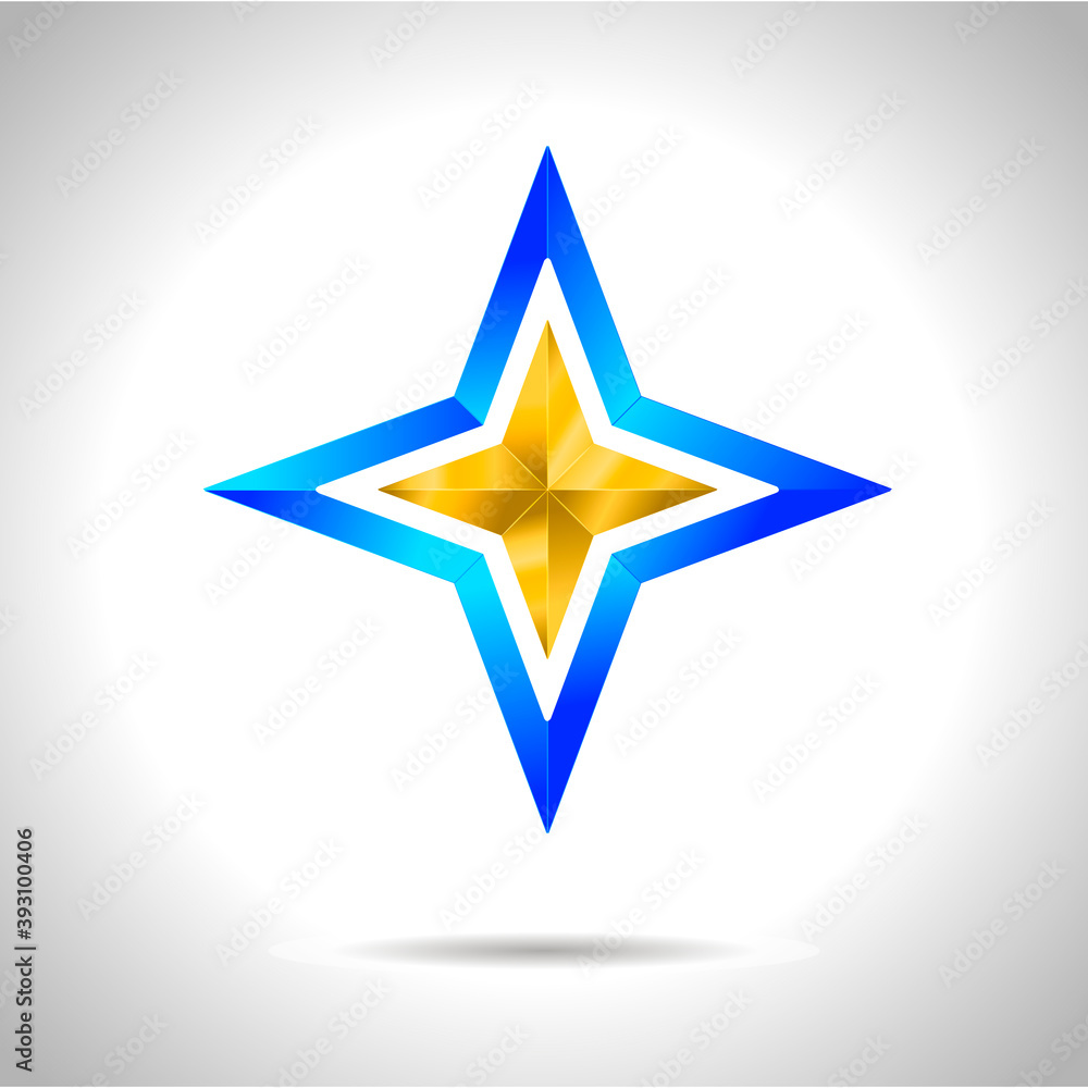 Fototapeta premium Abstract star background. Overlying star shapes in blue New year Christmas