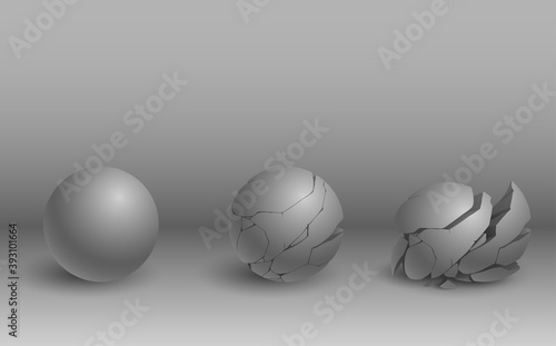 Sphere stones on gray background © d1sk