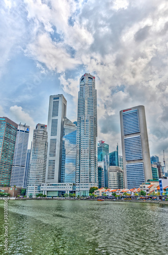 Downtown Singapore skyline  HDR Image