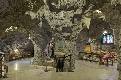 Photography Chapels of Cave Church in Gellert Hill Cave in Budapest, Hungary