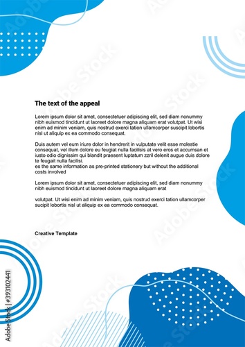 Corporate letterhead, minimalistic design, vector	
