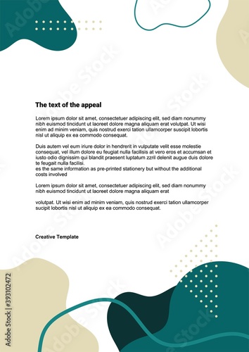 Corporate letterhead, minimalistic design, vector	
