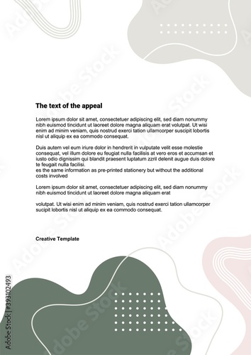 Corporate letterhead, minimalistic design, vector	
