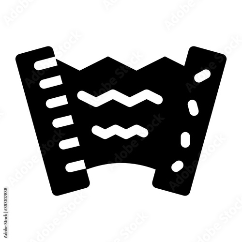 
Accordion vector style, glyph icon of melodeon
