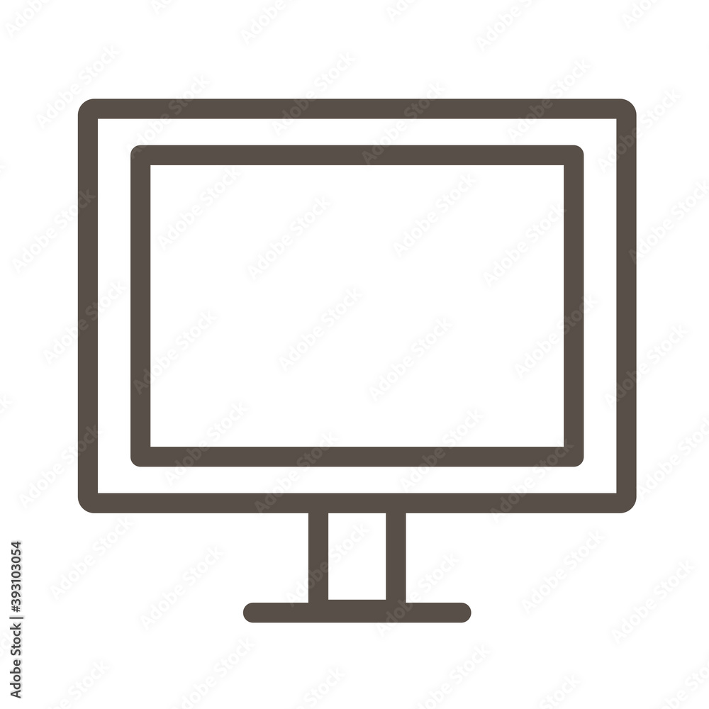desktop computer display line style icon desktop computer display line style icon