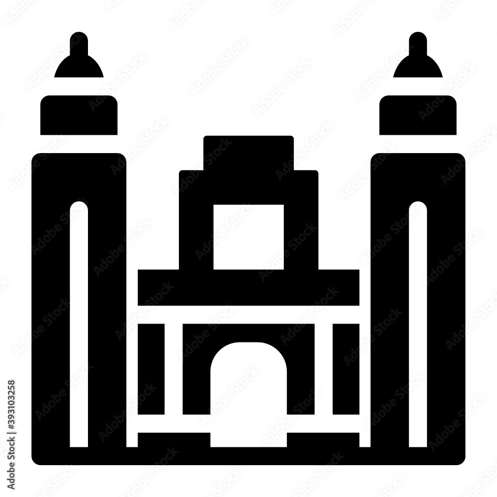 A solid icon of cathedral church, filled vector
A solid icon of cathedral church, filled vector