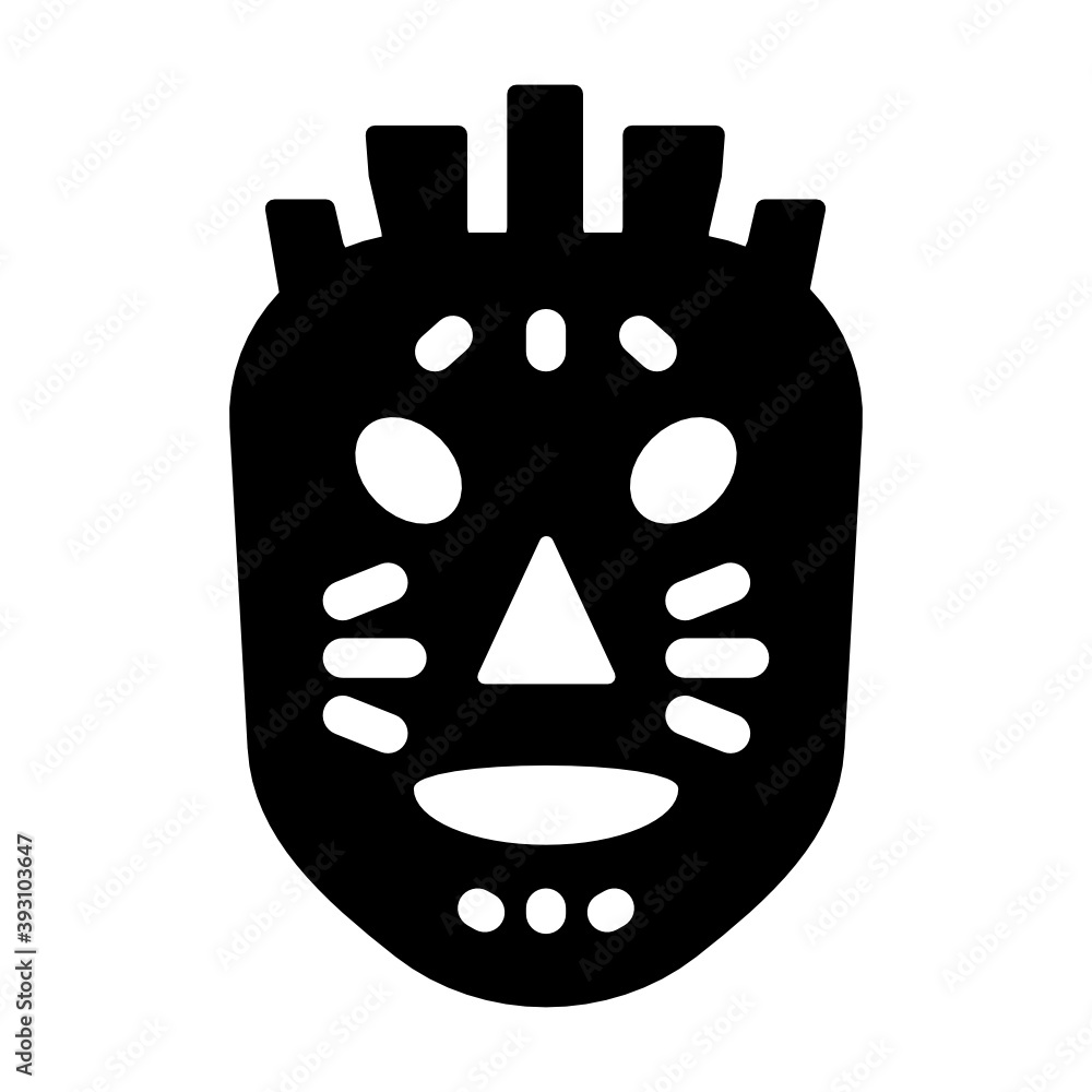 A trendy solid icon of mexican mask, clown mask
A trendy solid icon of mexican mask, clown mask