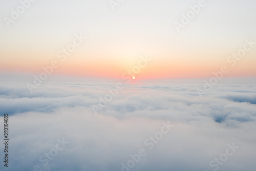 View of above the clouds during the sunrise © Eimantas
