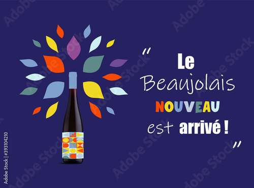 Tableau sur toile French festival concept for the new harvest of Beaujolais, French wine Beaujola