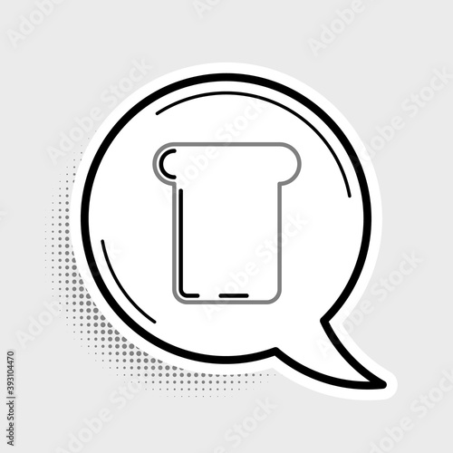 Line Bread toast for sandwich piece of roasted crouton icon isolated on grey background. Lunch, dinner, breakfast snack. Colorful outline concept. Vector.