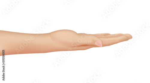 Woman hand on white background, realistic vector illustration © rvlsoft