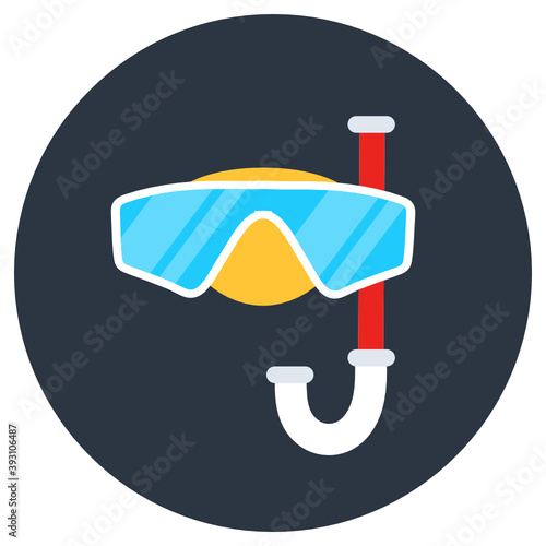 
Trendy style of scuba mask, underwater diving equipment icon
