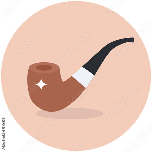 
A retro smoking pipe isolated on colored background
