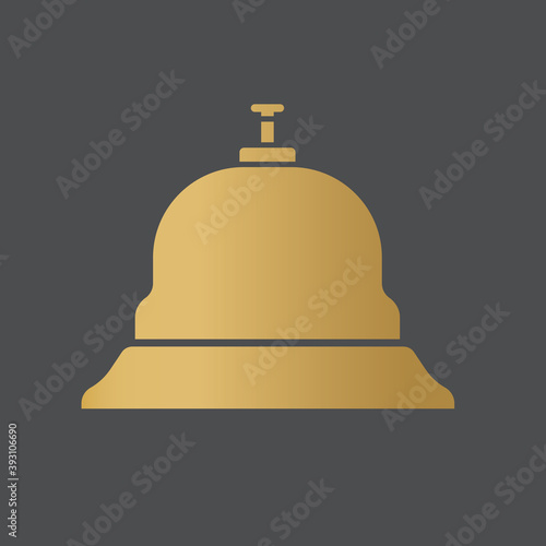 golden hotel service reception bell icon - vector illustration