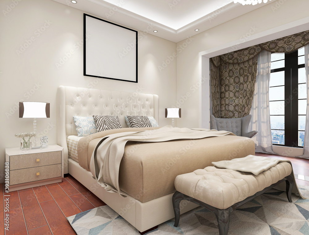 elegant and modern bedroom design, big bed with overcoat cabinet elegant and modern bedroom design, big bed with overcoat cabinet