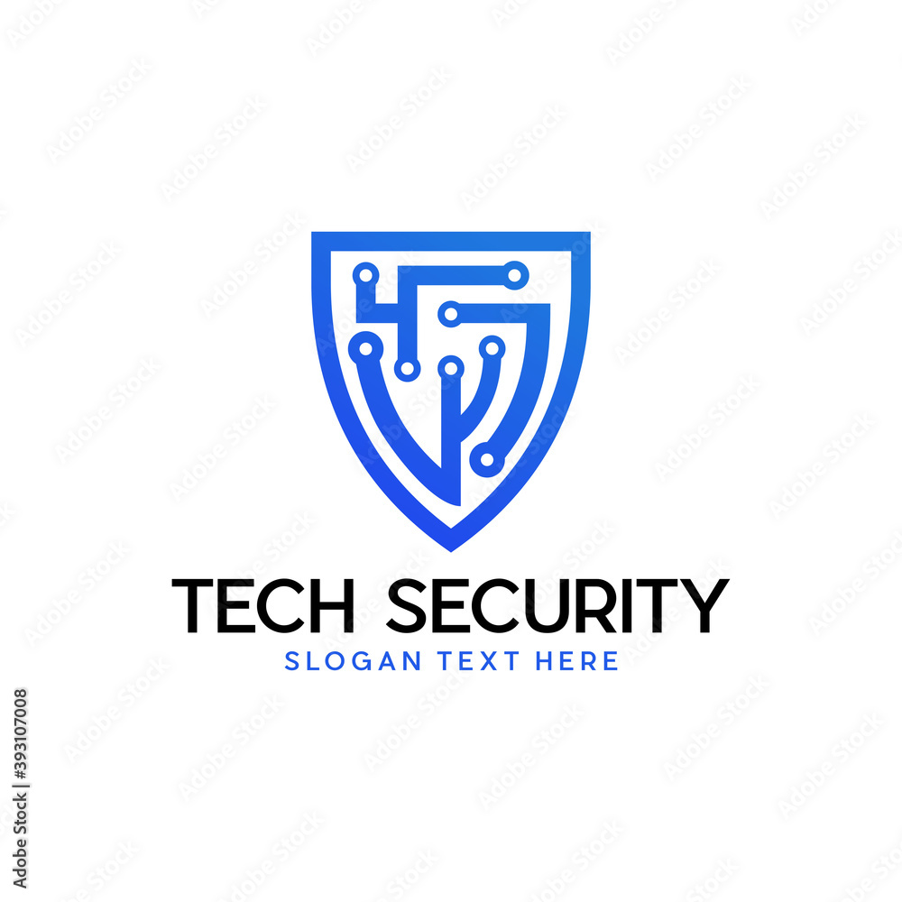 Protection concept of digital and technological. Data security icon, Simple illustration logo design shield combine with circuit. Protection concept of digital and technological. Data security icon, Simple illustration logo design shield combine with circuit.