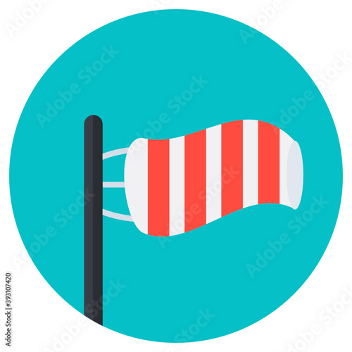 
A cone mounted on a mast showcasing windbag icon
