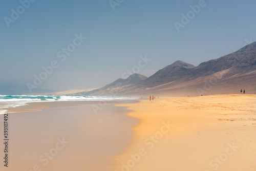 Virgin beaches on the island of Fuerteventura. Cofete beach on the island of Fuerteventura, Spain
