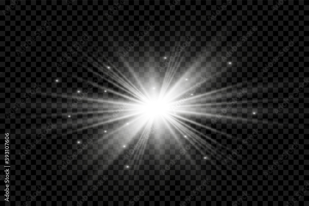 White glowing light. Beautiful star Light from the rays. Sun with lens flare. Bright beautiful star. Sunlight. White glowing light. Beautiful star Light from the rays. Sun with lens flare. Bright beautiful star. Sunlight.