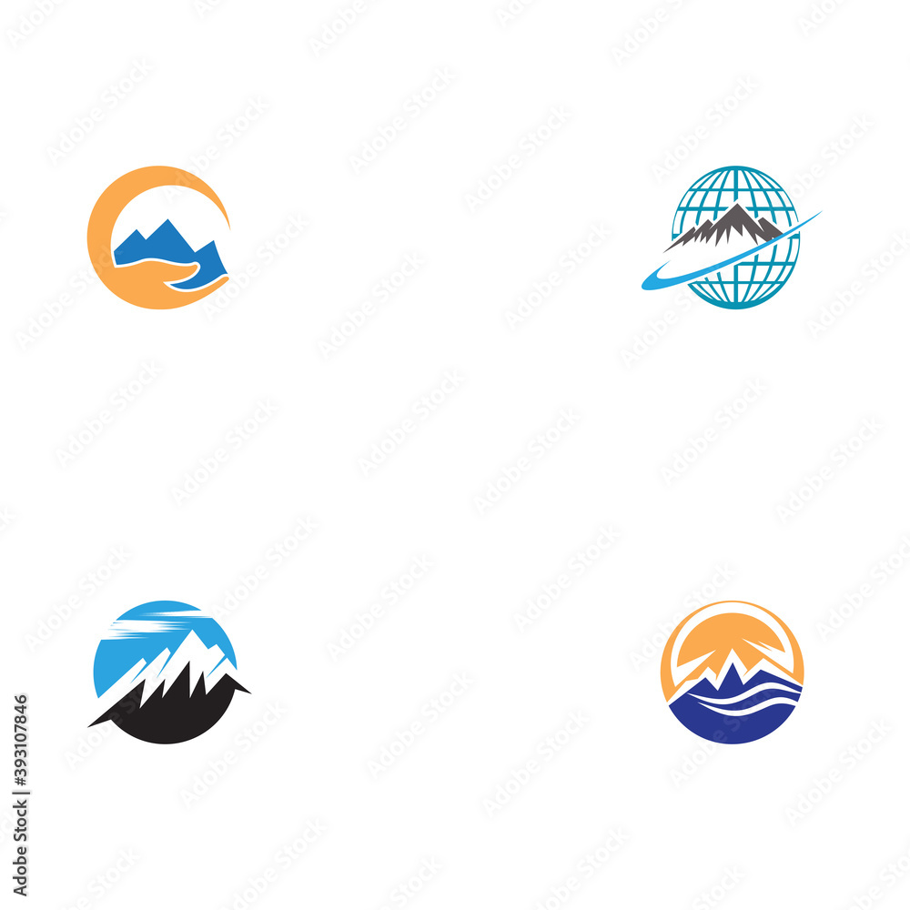 Set Mountain icon Logo Template Vector illustration design