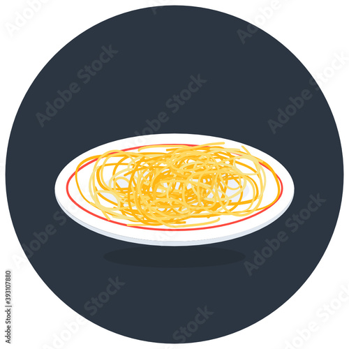 
Spaghetti icon, editable flat rounded vector 

