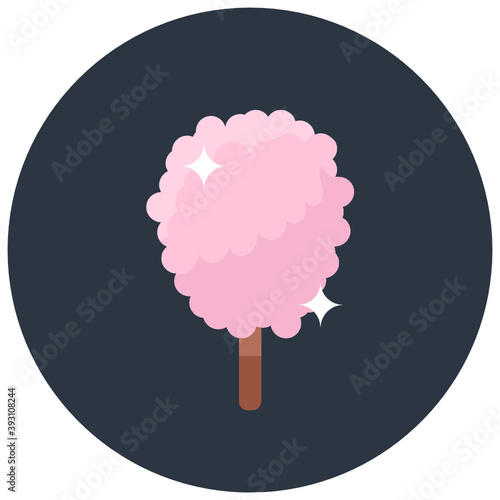 
A vector style of candy floss, confectionery item 
