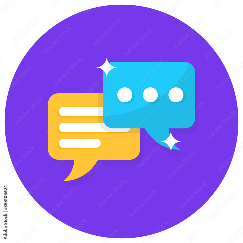 Two chat bubbles showing concept of communication icon
Two chat bubbles showing concept of communication icon
