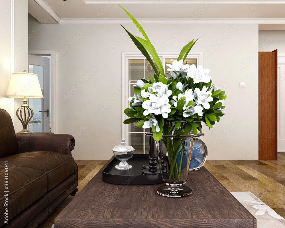 spacious living room design of modern residence, with sofa, tea table, decorative painting, etc spacious living room design of modern residence, with sofa, tea table, decorative painting, etc