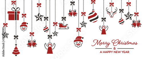 Christmas background with ornament elements