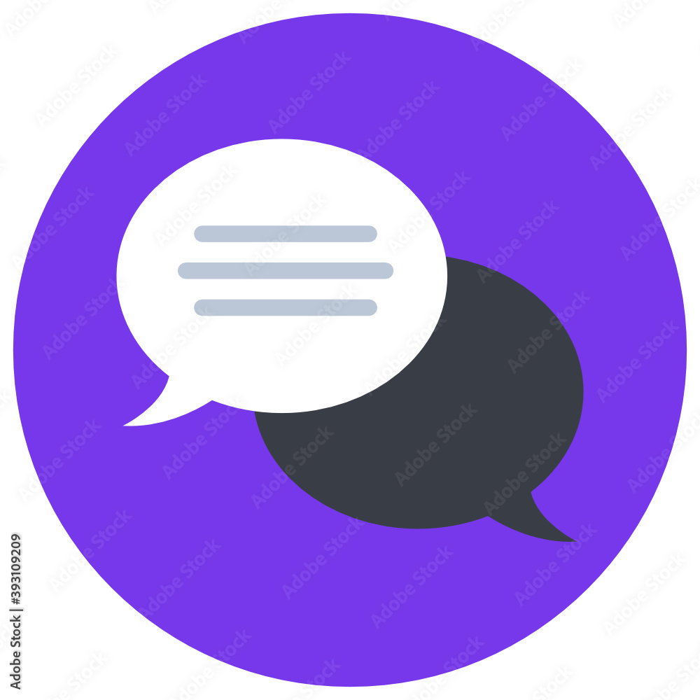 Two chat bubbles showing concept of communication icon
Two chat bubbles showing concept of communication icon